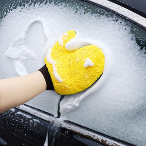 Gants de lavage de voiture doux, double face, en polaire corail, pour le nettoyage et la protection automobile - Product Image 5