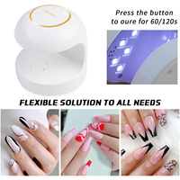 Mini Lampe à Ongles LED+UV Portable 18W pour Séchage d'un Seul Doigt avec 5 Perles LED et Minuterie 60s/120s