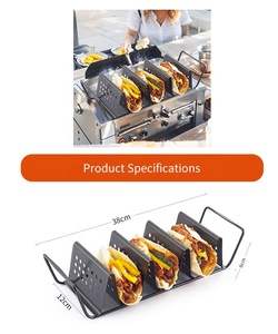 Support à tortillas antiadhésif en fer, forme ondulée, pour burritos et tacos, accessoires de barbecue extérieur, vente en gros - Product Image 5