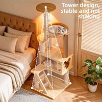Arbre à chat et lit pour chat multi-niveaux de luxe, avec poteau d'escalade, grand espace, tour capsule transparente, tout-en-un, design mignon et tendance