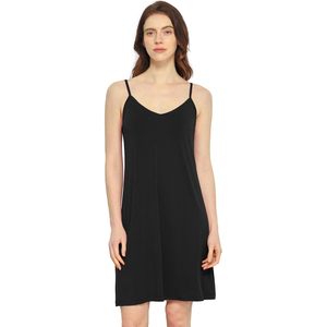 Chemise de nuit complète en viscose de bambou haut de gamme pour femme, douce, légère, à fines bretelles - Product Image 4