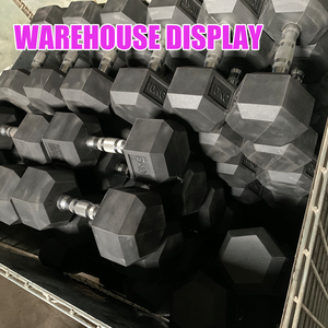 Juego de Mancuernas Hexagonales Recubiertas de Goma, Pesas Libres en Pares, Venta al Por Mayor de Fábrica Personalizada para Gimnasio en Casa, Fitness, Culturismo y Entrenamiento de Fuerza - Product Image 3