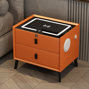 Table de Chevet Intelligente Meuble de Chambre à Coucher avec Chargement USB sans Fil et Haut-Parleur Intelligent - Product Image 4
