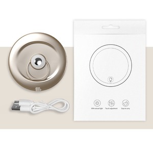 Miroir de maquillage LED rond portable mini avec chargement USB, fixation magnétique, gradation progressive - Product Image 3