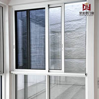Ventanas Corredizas Horizontales Modernas de PVC/UPVC con Doble Acristalamiento y Cortina Colgante para Sala de Estar, Dormitorio o Escuela