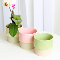 Pot à fleurs en céramique moderne avec glaçure colorée, durable et écologique, pour plantes vertes de bonsaï dans le jardin et sur le bureau