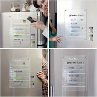 Calendrier magnétique effaçable à sec réutilisable avec logo personnalisé Planificateur de réfrigérateur en acrylique transparent Calendrier mensuel