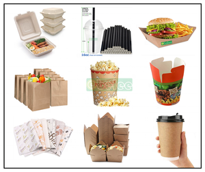 กล่องอาหารกลางวันแบบกระดาษคราฟท์ใยไม้ไผ่ย่อยสลายได้สำหรับร้านอาหาร พร้อมฝาพลาสติก - Product Image 6