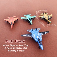LASIVE TOYS Nouveau Jouet pour Enfants Lot de 4 Avions de Chasse Militaires en Alliage à Rétrofriction Modèle Miniature en Métal Moulé Sous Pression