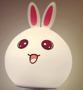 RGB <b>Rabbit</b> Tap Silicone <b>Table</b> Night light Bedside <b>Lamp</b> with usb rechargeable for Kids Bedroom Sleep Mode - Product Image 3