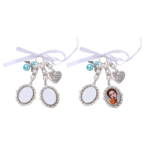 Pesona Buket Foto Kustom RTS, Dapat Dicetak Sublimasi, Pesona Kenangan Pernikahan yang Dipersonalisasi dengan 1/2/3 Liontin - Product Image 4