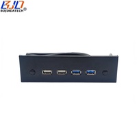 Panneau frontal de bureau 5,25 pouces avec 2 * 5 Gbps USB 3.0 et double connecteur USB 2.0 + bouton d'alimentation et de réinitialisation pour boîtier d'ordinateur PC