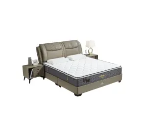 OEM/OM Simple Design Solid Wood Double Bed base King Size Dark Khaki Bed Frame Hotel Furniture