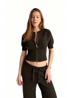 Setelan Rajut Katun Wanita - Celana Slim-fit Model Prancis dengan Cardigan, Bernapas & Cepat Kering, Pakaian Kasual