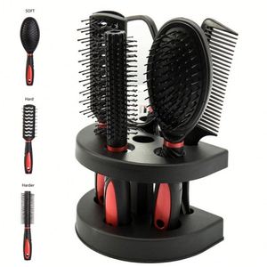 Ensemble de brosses de coiffure professionnelles personnalisées pour salon, ensemble de 5 peignes combinés, outil de coiffage pour salon, miroir et support - Product Image 3