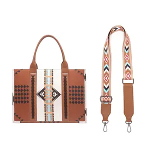 Jacquard Strand Draagtas Luxe Designer Handtas Reizen Grote Capaciteit Schoudertas Westerse Stijl Boho Crossbody Tas