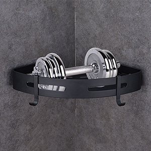Étagère de <span class=keywords><strong>douche</strong></span> d'angle moderne et minimaliste en aluminium avec drainage intégré et 2 crochets, idéale pour le <span class=keywords><strong>rangement</strong></span> de salle de bain <span class=keywords><strong>sans</strong></span> perçage - Product Image 6