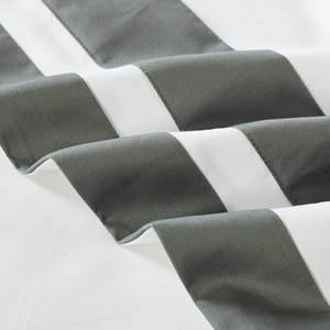 Alenhome Okara Duvet Cover <strong>Set</strong> 100% Cotton Sateen Contrasted Panel Border Soft Luxury Breathable Duvet Cover <strong>Set</strong> - Product Image 5