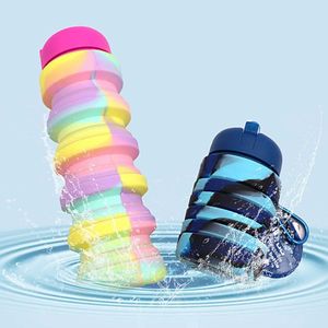 Foldable Silicone Water Bottle 401ml-500ml Portable <b>Collapsible</b> Travel Sports <b>Cup</b> Unisex Outdoor Use - Product Image 2