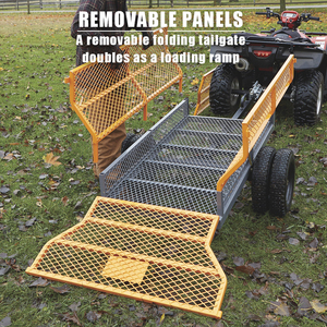 Remorque à benne basculante RCM <span class=keywords><strong>ATV</strong></span> UTV, remorque de jardin robuste de 1600 lb, remorque à benne basculante à tirer derrière - Product Image 3