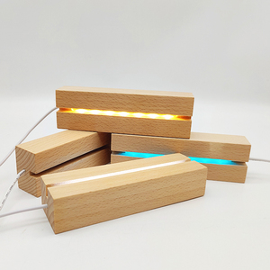 Base de lampe en bois acrylique 3D avec lumière intelligente <span class=keywords><strong>LED</strong></span> pour la maison enfants fêtes d'anniversaire décor de la Saint-Valentin chambre table de chevet - Product Image 2