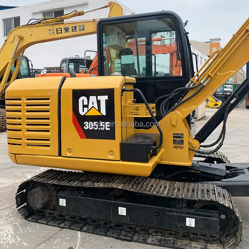 Máquina excavadora gato excavadora de segunda mano Caterpillar CAT 305.5E2 usada de buen rendimiento