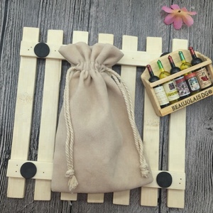 Petit sac à cordon pour collection de pièces de monnaie, pochette en tissu pour bijoux, velours - Product Image 5