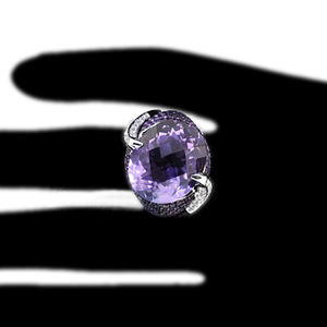 Anillo morado clásico para mujer, estilo europeo, joyería elegante para el dedo, regalo para fiesta o cita diaria - Product Image 4