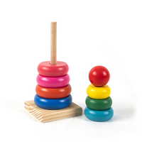 Tour arc-en-ciel personnalisable en bois, blocs de construction, jouets de maternelle en bois