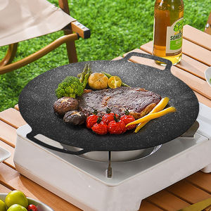 28/30/34/36/38 см для кемпинга, уличная Корейская чугунная кухонная сковорода для барбекю, гриля, плита из углеродистой стали, сковорода для гриля с антипригарным покрытием - Product Image 2