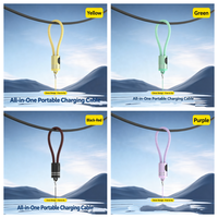 Cable de Carga Rápida PD de 60W con Doble Puerto Tipo-C, Trenzado de Nailon, Portátil, con Correa para Llavero, para Dispositivos USB-C y PC