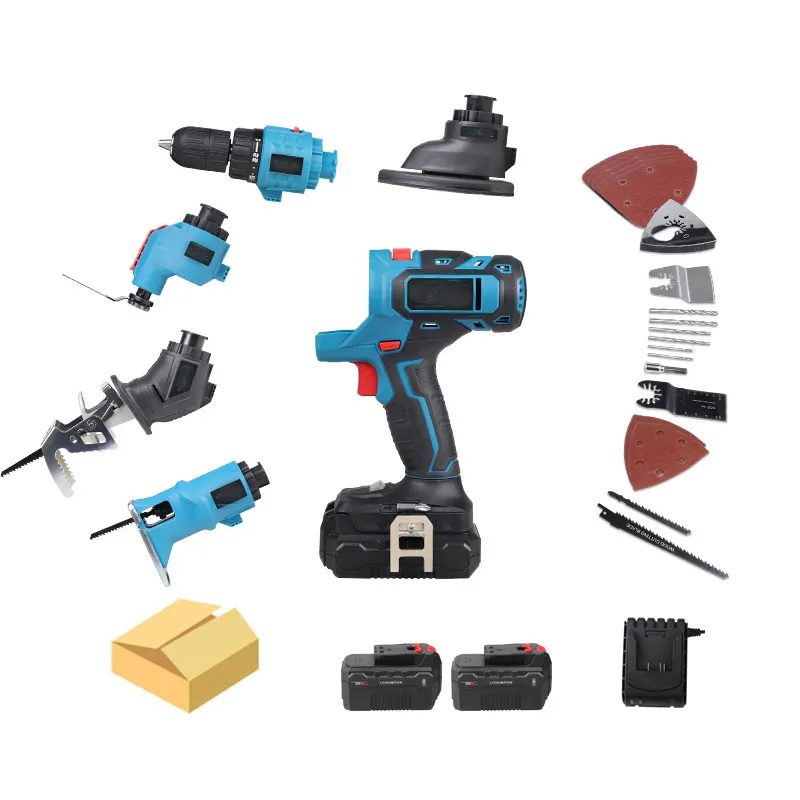5 in 1 Cordless Power Tools Drill Combo Kit Set Brushless Power Drill Jig Saw Recopricating Saw Oscillating Tool