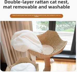 Best-seller su misura in legno massello gatto graffio e morbido velluto imbottitura Post salto piattaforme per animali domestici case e mobili - Product Image 3