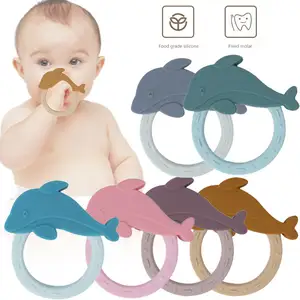 Wholesale Stretchable Folding New Material Silicone De Silicon Shark Shape Healthy BPA Free Soft Silicone Kids Toy Sucking Toy