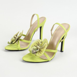 Nuevas <span class=keywords><strong>Sandalias</strong></span> de Tacón de Aguja para Mujer Verano 2025 con Decoración Floral Tridimensional, Correa Trasera al Tobillo, Punta Redonda, a la Moda para Fiestas - Product Image 4