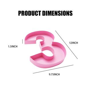 Caja con Forma de Número Rellenable para Cumpleaños de Niña, Color Rosa, para Rellenar con Frutas Dulces, Chocolate y Charcutería - Product Image 3