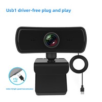 Caméra USB 2K haute définition pour jeux et streaming en direct, sans pilote, microphone intégré, cache de confidentialité, caméra d'ordinateur à mise au point fixe