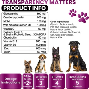 Integratori di vitamine per cani 11 IN 1 multivitaminico per cani masticabile con glucosamina Pet condroitina Hip e supporto articolare salute Immune