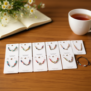 Bracciale con perline in acciaio inossidabile, set di 12 gioielli fatti a mano, braccialetti colorati con ciondoli per donne e ragazze, idea regalo - Product Image 3