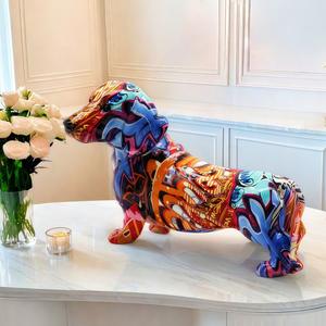 ของตกแต่งรูปสุนัขดัชชุนด์สไตล์โมเดิร์นเรียบง่าย งานประติมากรรมศิลปะพื้นบ้านจากเรซิ่นอีพ็อกซี่ เหมาะสำหรับตกแต่งทางเข้าบ้าน ห้องนั่งเล่น ตู้ไวน์ สำนักงาน หรืองานฝีมือ - Product Image 3