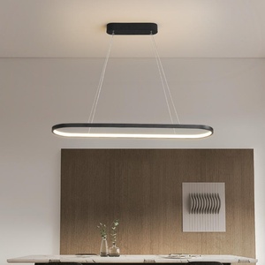 Lámpara de Isla de Cocina Negra Minimalista Nórdica, Lámpara Colgante Elíptica Geométrica Moderna para Oficina, Hotel, Restaurante - Product Image 3