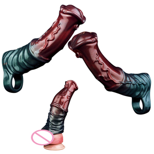 Funda de Pene Realista de Silicona NNSX <span class=keywords><strong>XL</strong></span> Monster al por Mayor con Anillo para Pene, Extensión de Funda para Pene, <span class=keywords><strong>Condón</strong></span> Reutilizable, Juguetes Sexuales para Hombres - Product Image 1