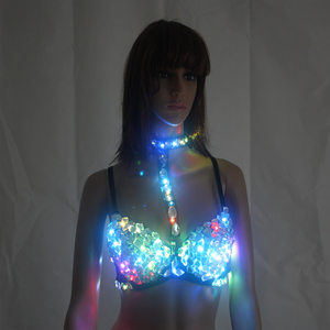 Nouveau Style LED <span class=keywords><strong>Soutien</strong></span>-<span class=keywords><strong>Gorge</strong></span> Costume Adultes Sexy Filles Scène Salle De Bal Soirée Comprend Clignotant Bande De Cheveux LED Couronne <span class=keywords><strong>Bandeau</strong></span> Un Convient - Product Image 4