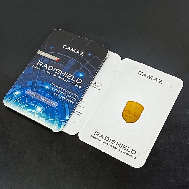 CAMAZ Custom 24k Metal EMR EMF Sticker 5G Quantum Shield Energy Phone Sticker with Negative Ions