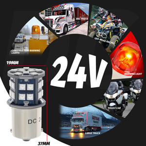 ไฟเบรกรถบรรทุก 24V ไฟเลี้ยว ไฟถอยหลัง หลอดไฟ LED RGB 24V P21W สีขาว เหลือง แดง หลอดไฟ LED Ba15s P21w สำหรับรถบัส - Product Image 6
