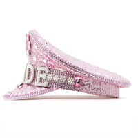 Chapeau de mariée rose à sequins, strass et perles en forme de cœur, pour enterrement de vie de jeune fille, mariage, festival, unisexe, fête, décontracté, plage - Vente en gros, MOQ 3
