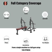 Station de musculation avec banc plat rembourré et double support pour haltères, cadre en acier renforcé, équipement de salle de sport commercial, modèle L1040, unisexe, YJCJ