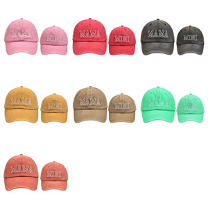 MAMA ricamo cappelli sportivi copricapo tinta unita curvo cappello da sole con Logo personalizzato 6 pannello cappelli Snapback mamma <span class=keywords><strong>e</strong></span> Me cappellino da Baseball - Product Image 2