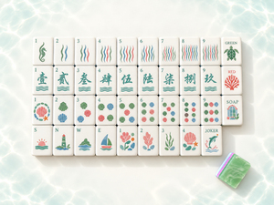 Juego de Fichas de Mahjong Americanas con Diseño de Faro Náutico, 160 Piezas de Acrílico, con Grabado de <span class=keywords><strong>Velero</strong></span> Costero, Incluye Tapete de Regalo - Product Image 3