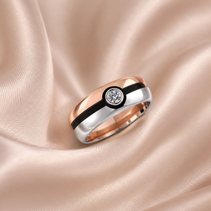Anello a Sfera Bicolore per Donne, Anello di Fidanzamento Creativo in Stile Europeo e Americano, Gioiello da Dito alla Moda - Product Image 6